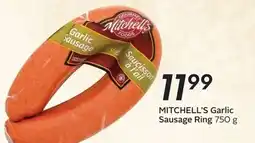 Sobeys Mitchell's garlic sausage offer