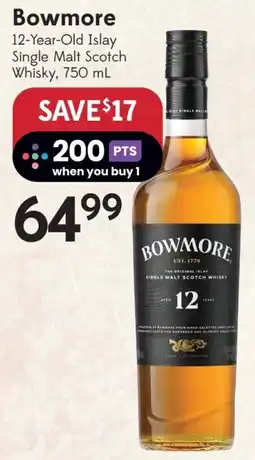 Sobeys Liquor Bowmore 12-Year-Old Islay Single Malt Scotch Whisky offer