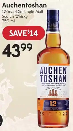 Sobeys Liquor Auchentoshan 12-Year-Old Single Malt Scotch Whisky offer
