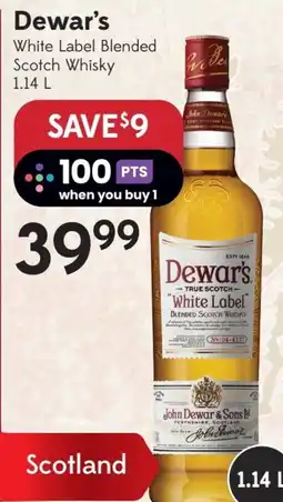 Sobeys Liquor Dewar's white label blended scotch whisky offer