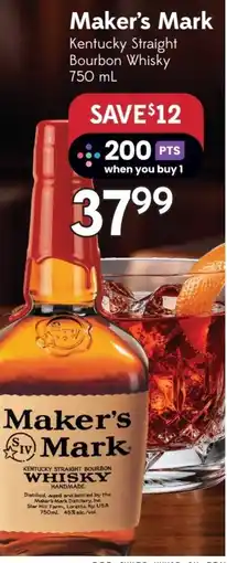Sobeys Liquor Maker's Mark Kentucky Straight Bourbon Whisky offer