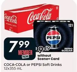 Sobeys Coca-Cola or Pepsi Soft Drinks offer
