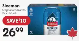 Sobeys Sleeman clear 2.0 light lager offer