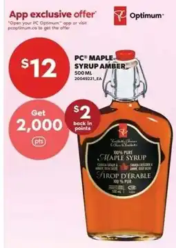 Independent Grocer PC maple syrup amber offer