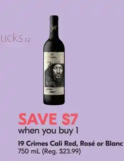 Sobeys Liquor 19 Crimes Cali Red, Rosé or Blanc offer