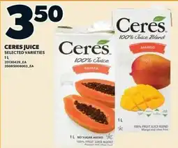 Independent Grocer Ceres juice selected varieties offer