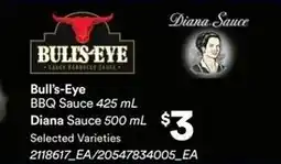 Independent Grocer Bull's-Eye BBQ Sauce Diana Sauce offer
