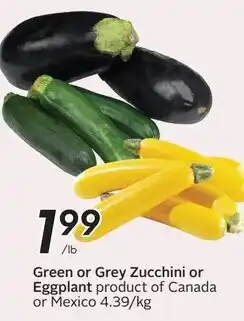 Sobeys Green or Grey Zucchini or Eggplant offer
