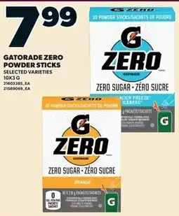 Independent Grocer Gatorade zero powder sticks offer