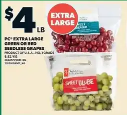 Independent Grocer PC extra large green or red seedless grapes offer