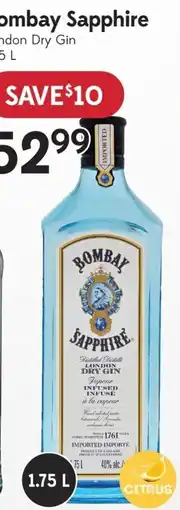 Sobeys Bombay Sapphire London Dry Gin offer