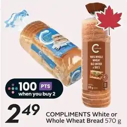 Sobeys Compliments White or Whole Wheat Bread offer