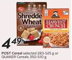 Sobeys Post Cereal selected offer