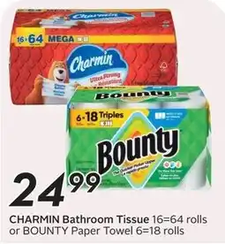 Sobeys Charmin Bathroom Tissue or Bounty Paper Towel offer