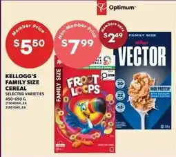 Independent Grocer Kellogg's family size cereal selected varieties offer