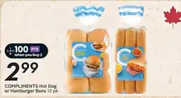 Sobeys Compliments Hot Dog or Hamburger Buns offer