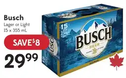 Sobeys Liquor Busch lager or light offer