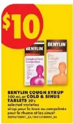 No Frills Benylin cough syrup offer