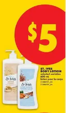 No Frills St. Ives body lotion offer
