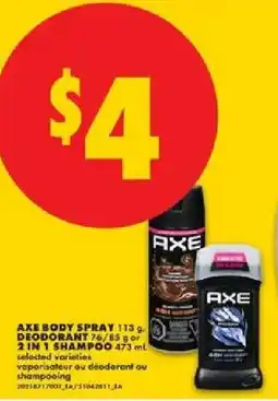 No Frills Axe body spray deodorant offer