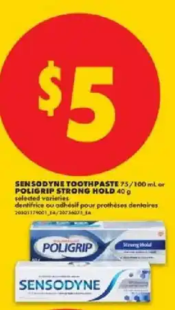 No Frills Sensodyne toothpaste poligrip strong hold offer