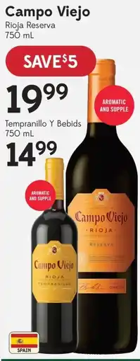 Sobeys Liquor Campo Viejo Rioja Reserva offer