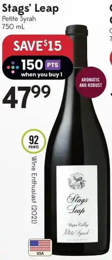 Sobeys Liquor Stags' Leap Petite Syrah offer