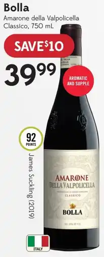 Sobeys Liquor Bolla Amarone della Valpolicella Classico offer