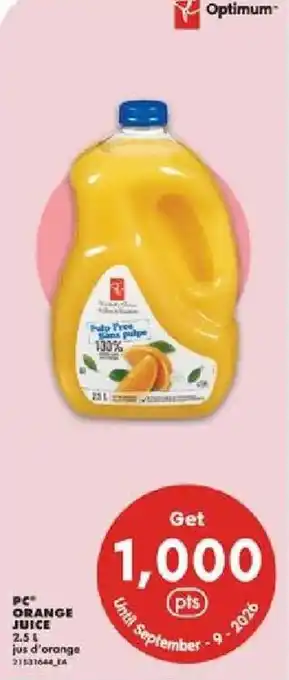No Frills PC orange juice offer