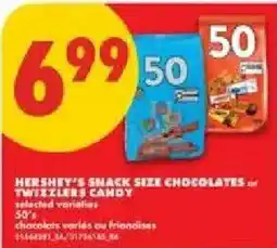 No Frills Hershey's snack size chocolates or twizzlers candy offer