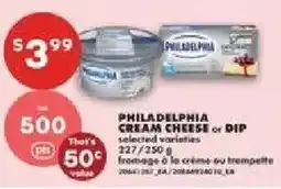 No Frills philadelphia cream cheese or dip offer