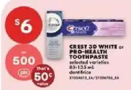 No Frills crest 3d white toothpaste offer