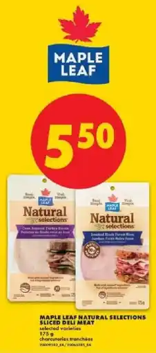 No Frills Maple Leaf natural selections sliced deli meat offer