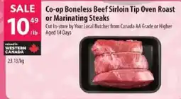 Co-op Co-op Boneless Beef Sirloin Tip Oven Roast or Marinating Steaks offer