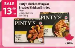 Co-op Pinty's chicken wings or breaded chicken entrées offer