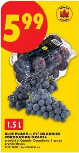 No Frills pc organics coronation grapes offer
