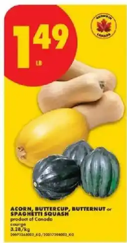 No Frills Acorn, Butternut, Butterscup or Spaghetti Squash offer