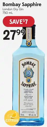 Sobeys Liquor Bombay Sapphire London Dry Gin offer