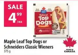 Co-op Maple Leaf Top Dogs or Schneiders Classic Wieners offer