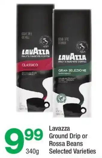 Lavazza ground drip or rossa beans selected varieties