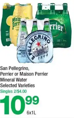 Highland Farms San Pellegrino, Perrier or Maison Perrier Mineral Water offer