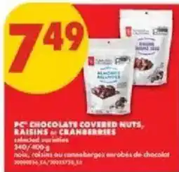 No Frills PC chocolate covered nuts, raisins or cranberries offer