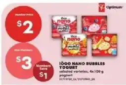 No Frills Iogo nano bubbles yogurt offer