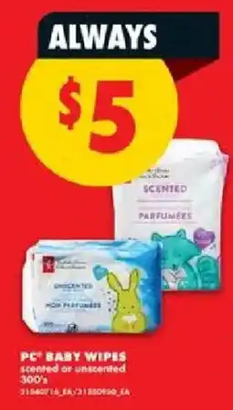 No Frills PC baby wipes offer