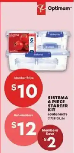 No Frills Optimum sistema 6 piece starter kit offer