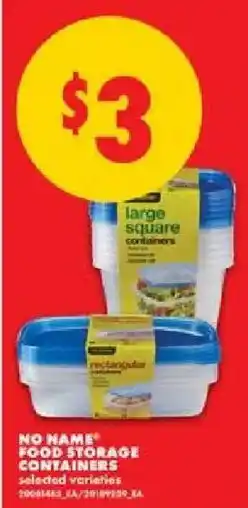 No Frills No Name food storage containers offer