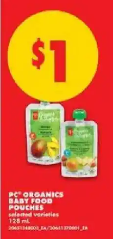 No Frills PC organics baby food pouches offer
