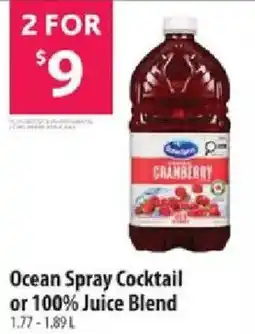 Co-op Ocean Spray Cocktail or 100% Juice Blend offer