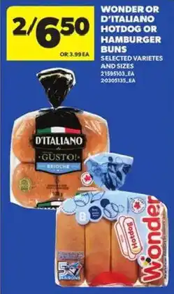 Atlantic Superstore Wonder or D'Italiano hotdog or hamburger buns offer