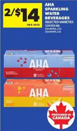 Atlantic Superstore Aha sparkling water beverages offer